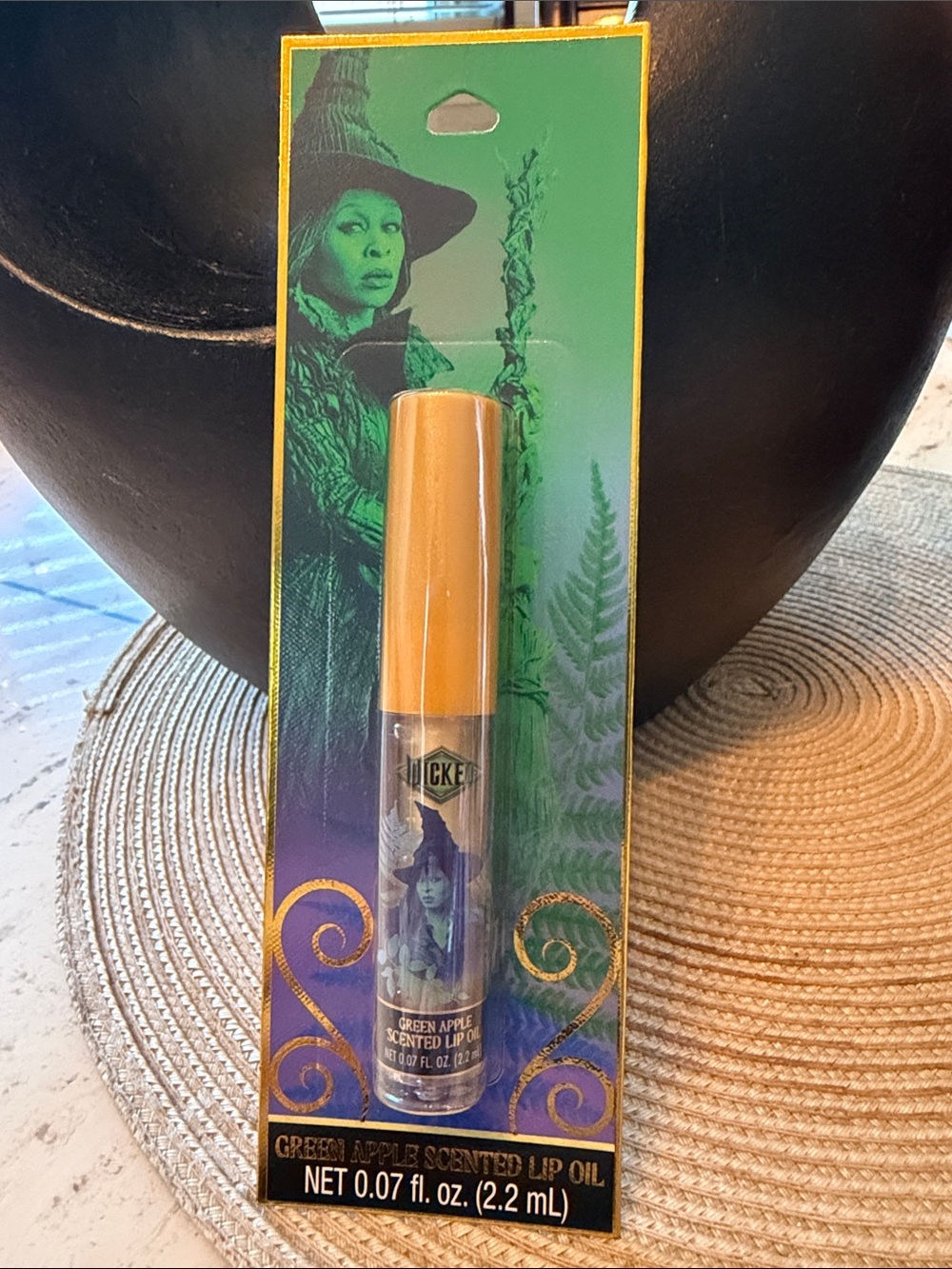 Wicked Green Apple Scented Lip Oil .07oz. Clear Golden shade New